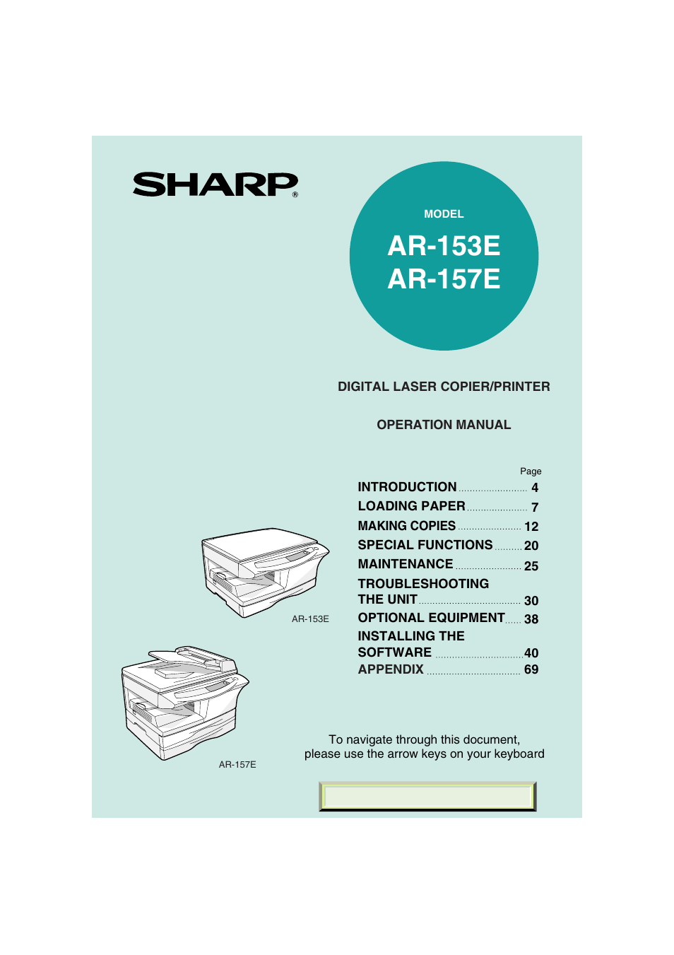 Sharp AR-157E User Manual | 84 pages