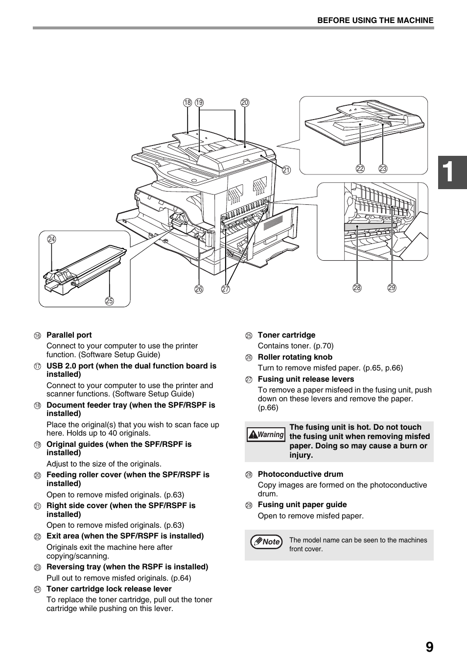 Sharp AR-M205 User Manual | Page 11 / 96