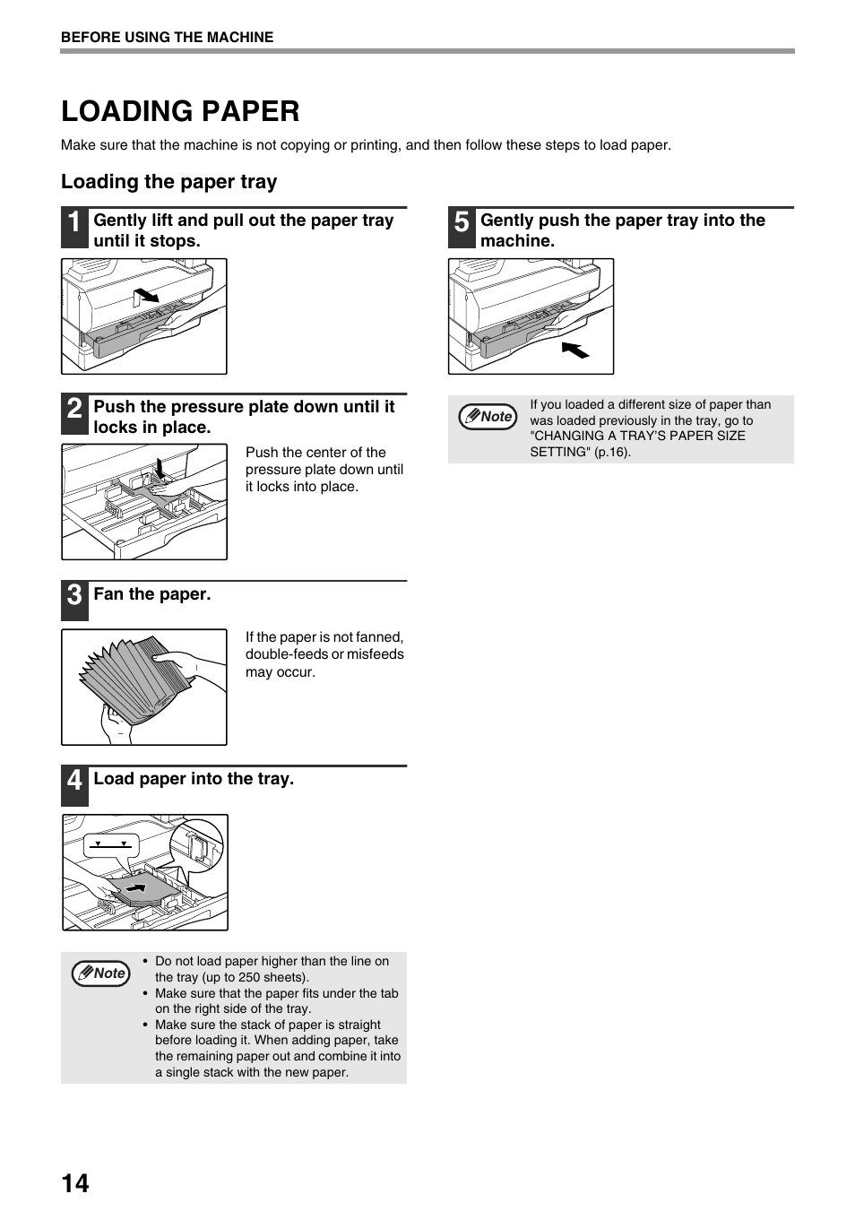 Loading paper | Sharp AR-M205 User Manual | Page 16 / 96