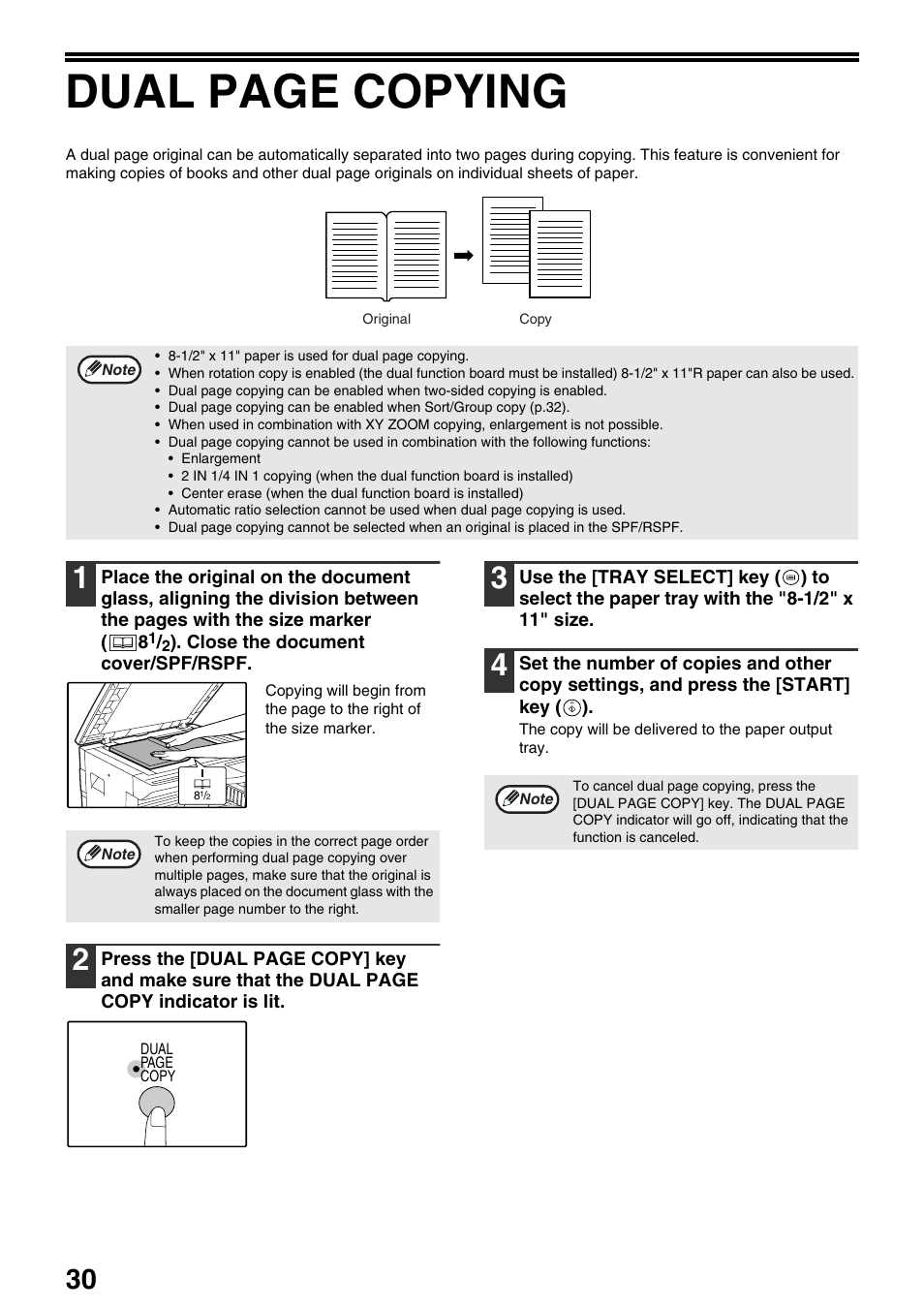 Dual page copying | Sharp AR-M205 User Manual | Page 32 / 96