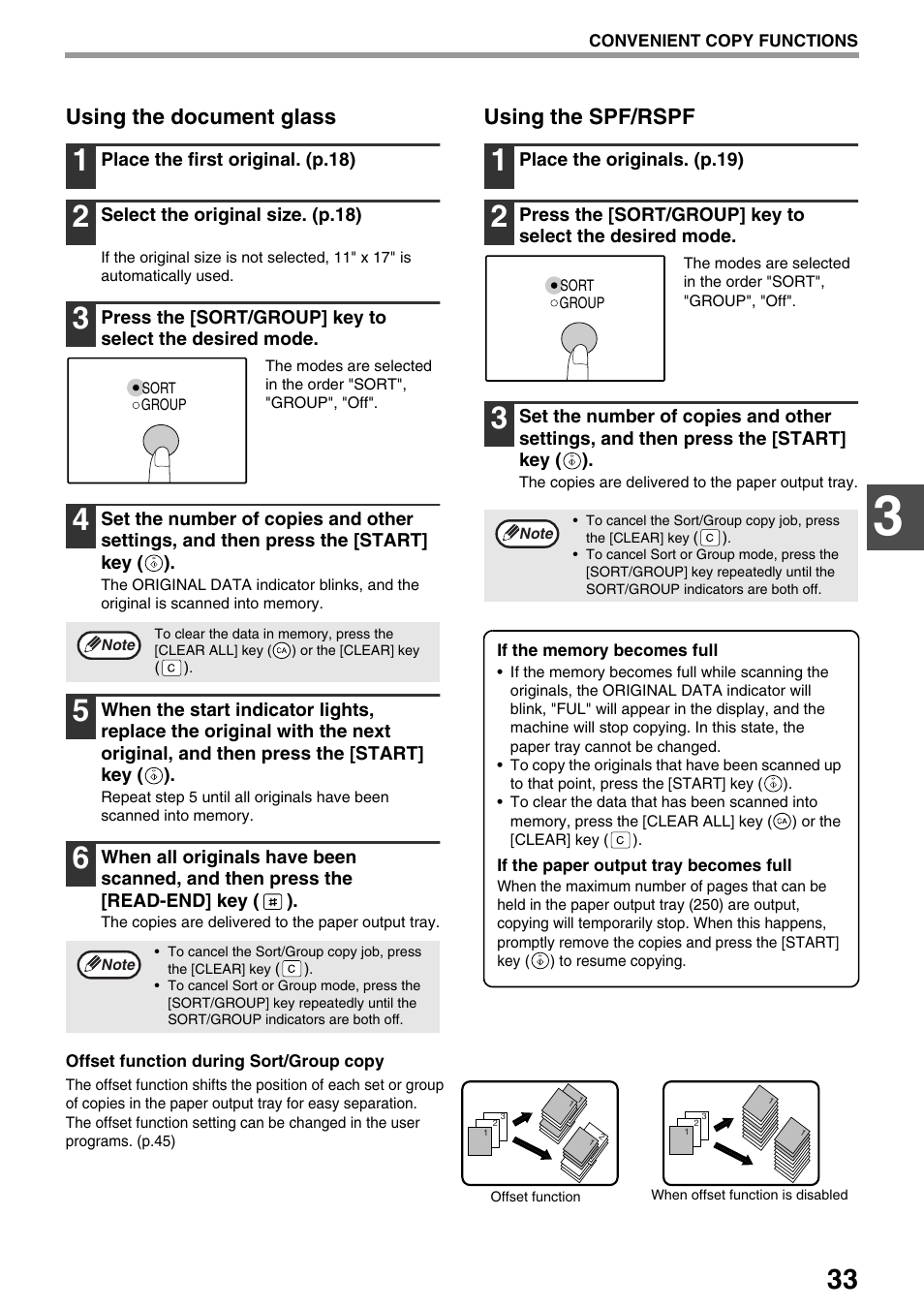 Using the document glass, Using the spf/rspf | Sharp AR-M205 User Manual | Page 35 / 96