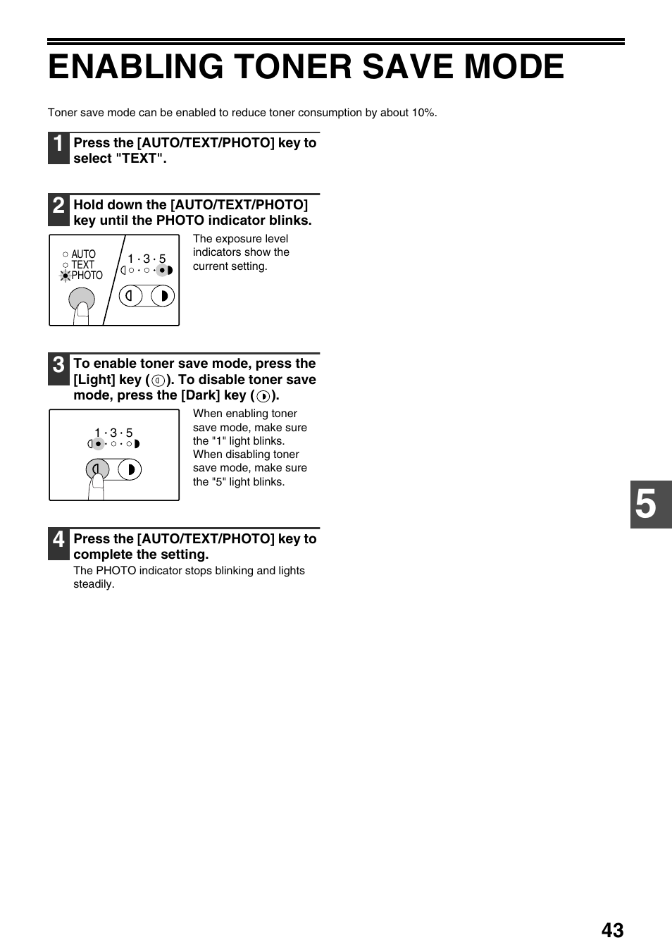 Enabling toner save mode | Sharp AR-M205 User Manual | Page 45 / 96