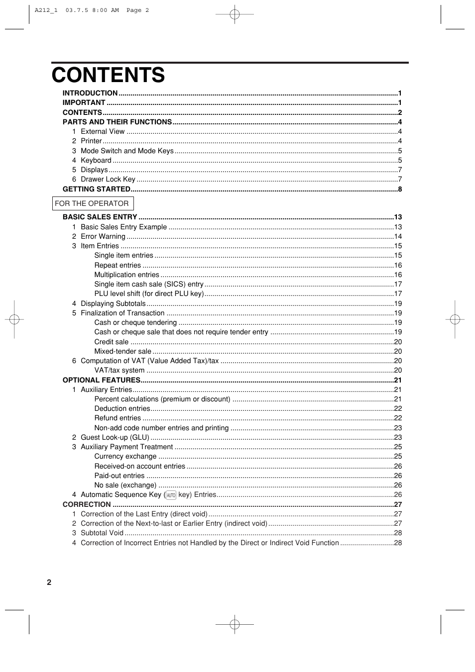 Sharp XE-A212 User Manual | Page 4 / 82