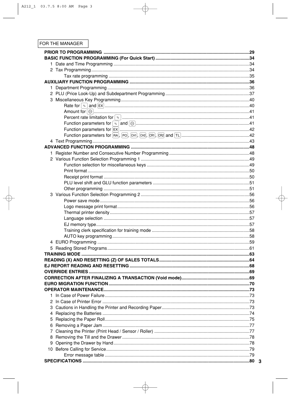 Sharp XE-A212 User Manual | Page 5 / 82