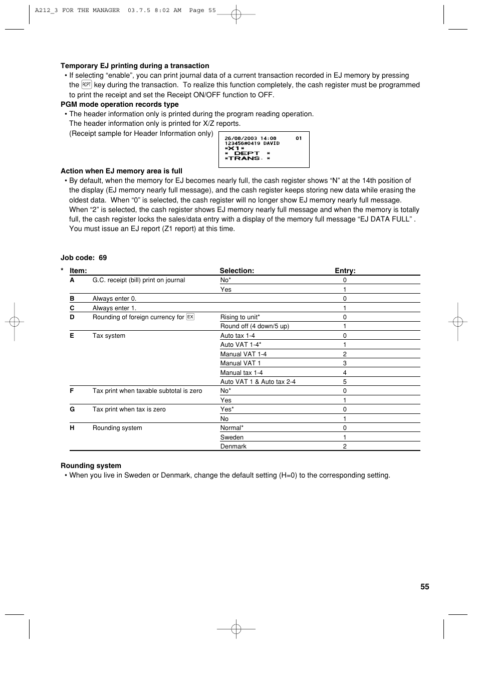 Sharp XE-A212 User Manual | Page 57 / 82