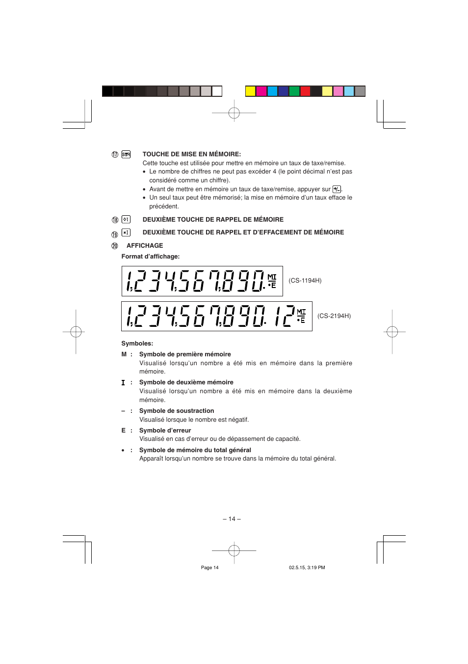 Sharp CS-1194H User Manual | Page 16 / 48