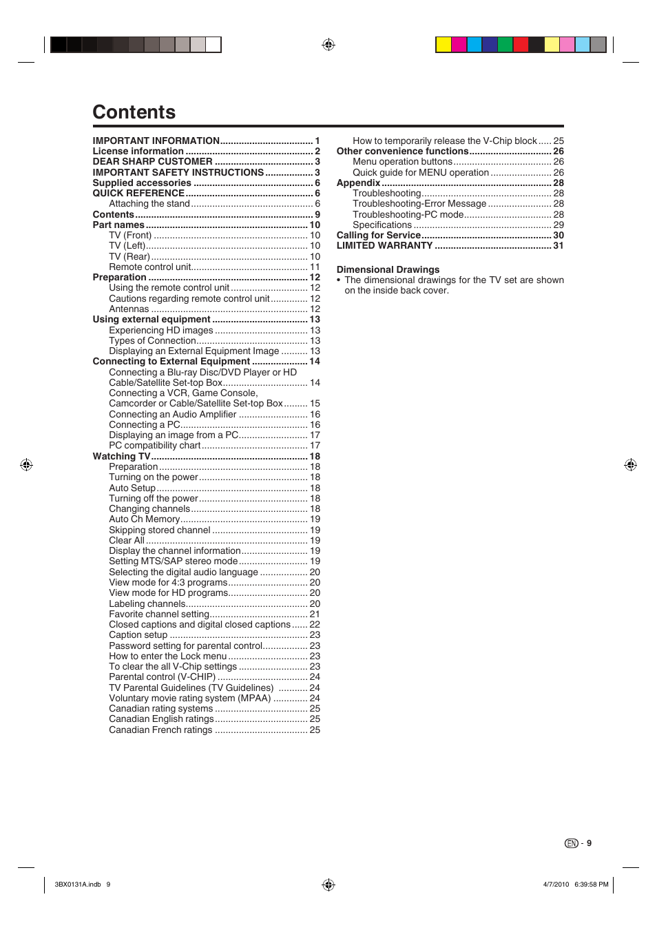 Sharp AQUOS 9JDJ3BX0131A User Manual | Page 11 / 34