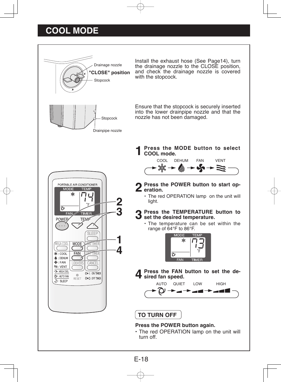 Cool mode | Sharp CV-13NH User Manual | Page 20 / 60