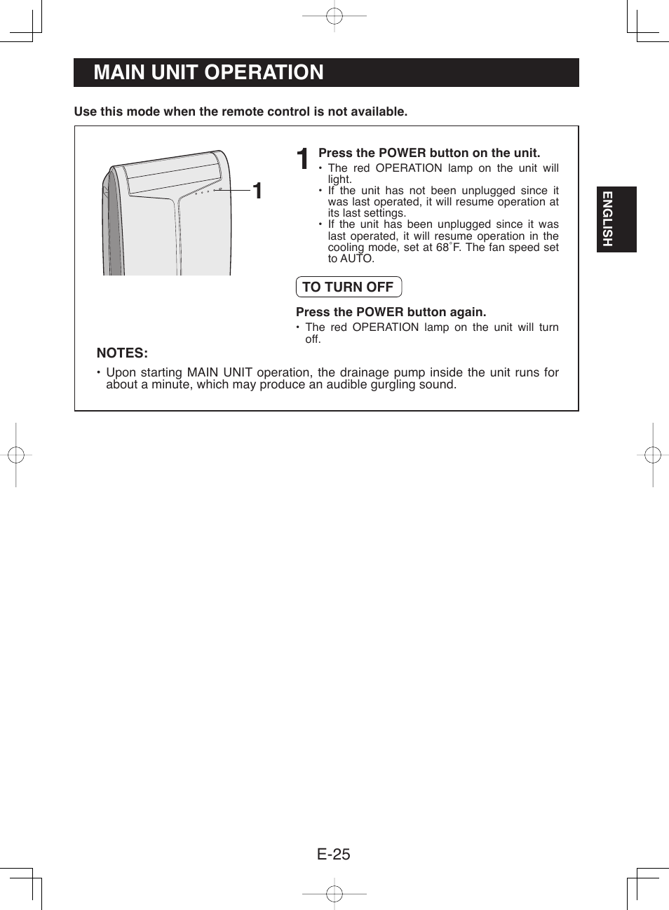 Main unit operation | Sharp CV-13NH User Manual | Page 27 / 60