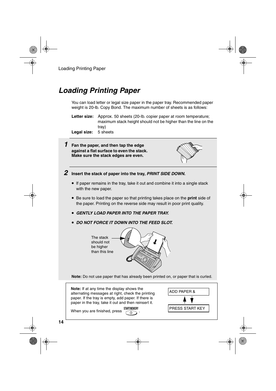 Loading printing paper | Sharp UX-P200 User Manual | Page 16 / 80