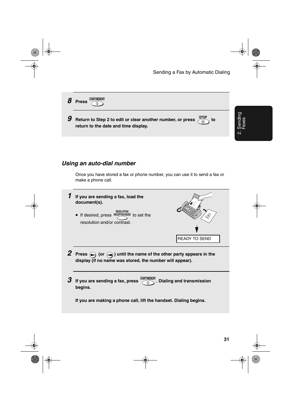 Using an auto-dial number | Sharp UX-P200 User Manual | Page 33 / 80