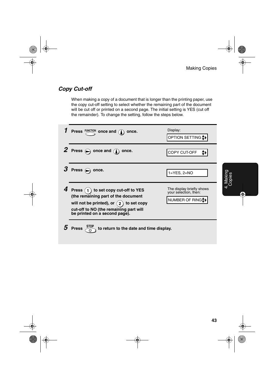 Copy cut-off | Sharp UX-P200 User Manual | Page 45 / 80