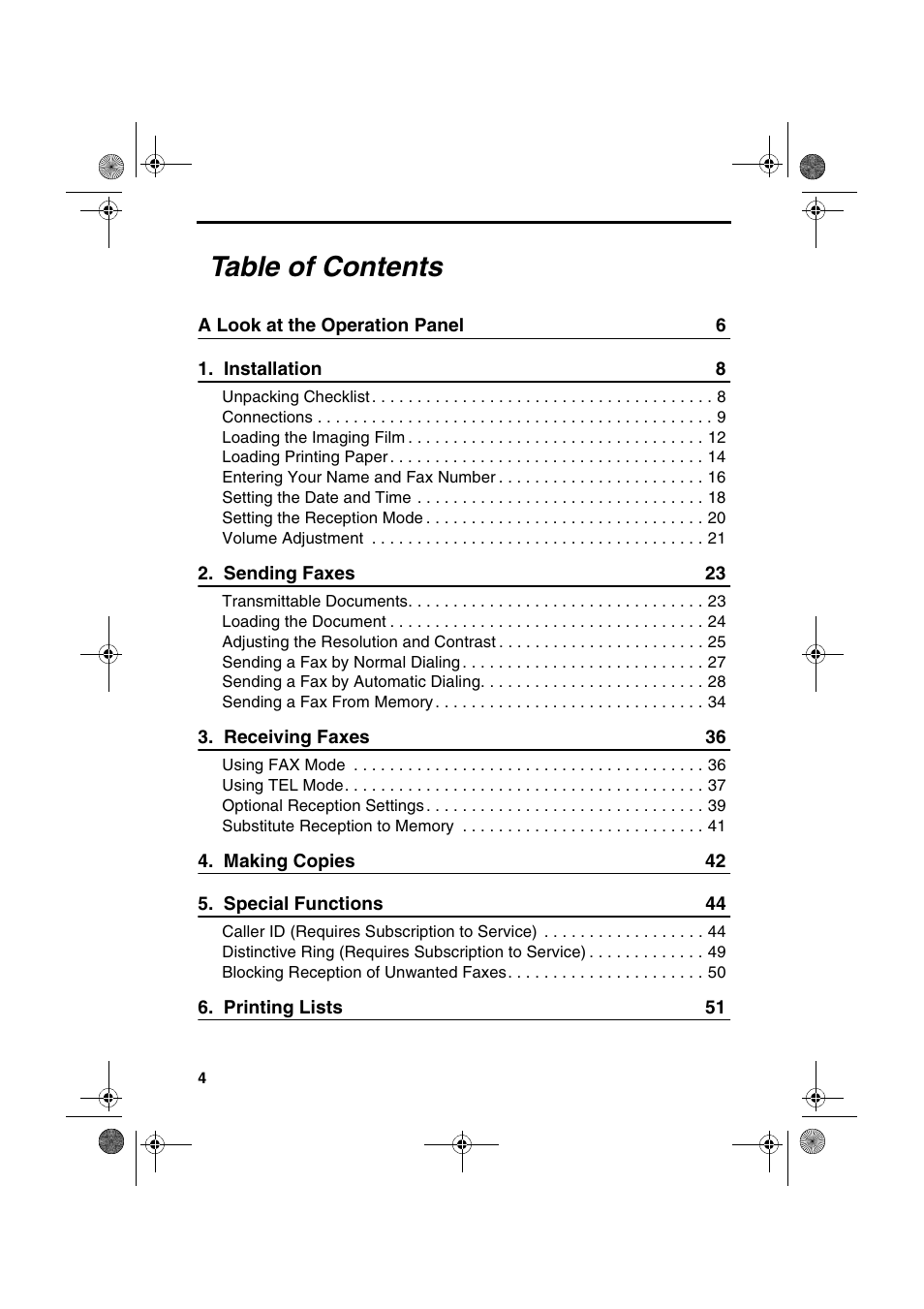 Sharp UX-P200 User Manual | Page 6 / 80