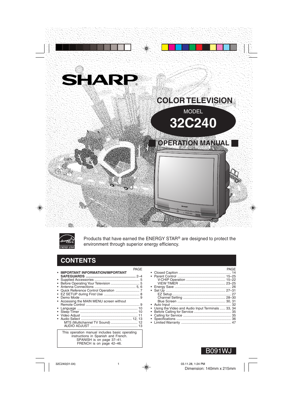 Sharp 32C240 User Manual | 48 pages