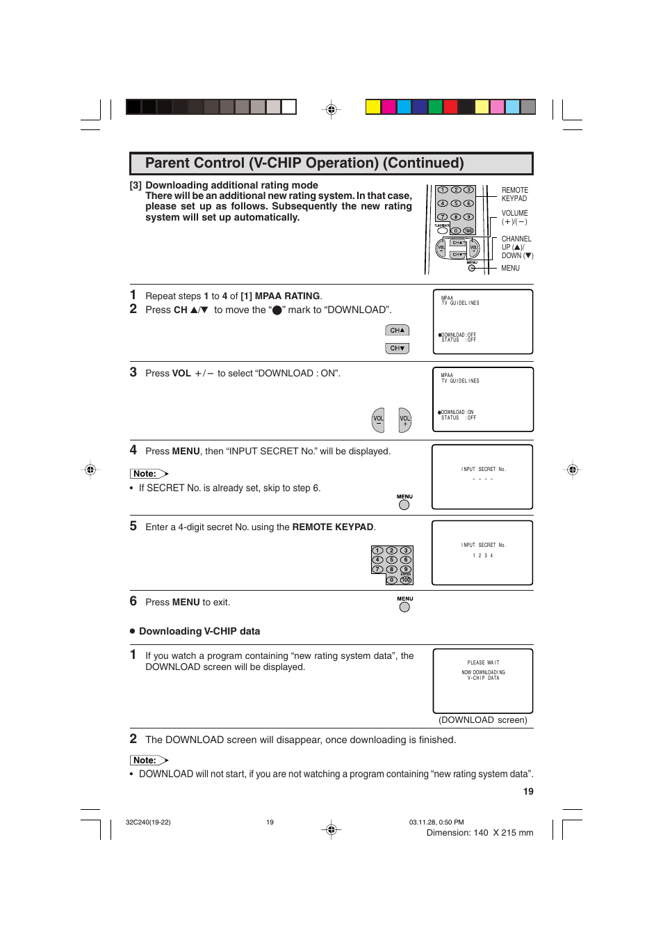 Sharp 32C240 User Manual | Page 19 / 48