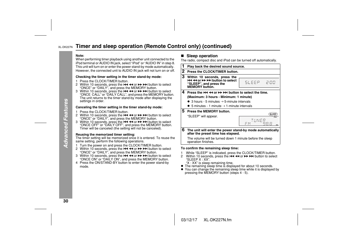 Sharp XL DK227N User Manual | Page 30 / 36