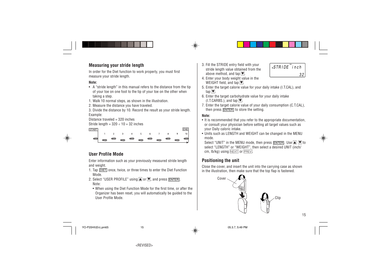 Sharp YO-P20hII User Manual | Page 17 / 36