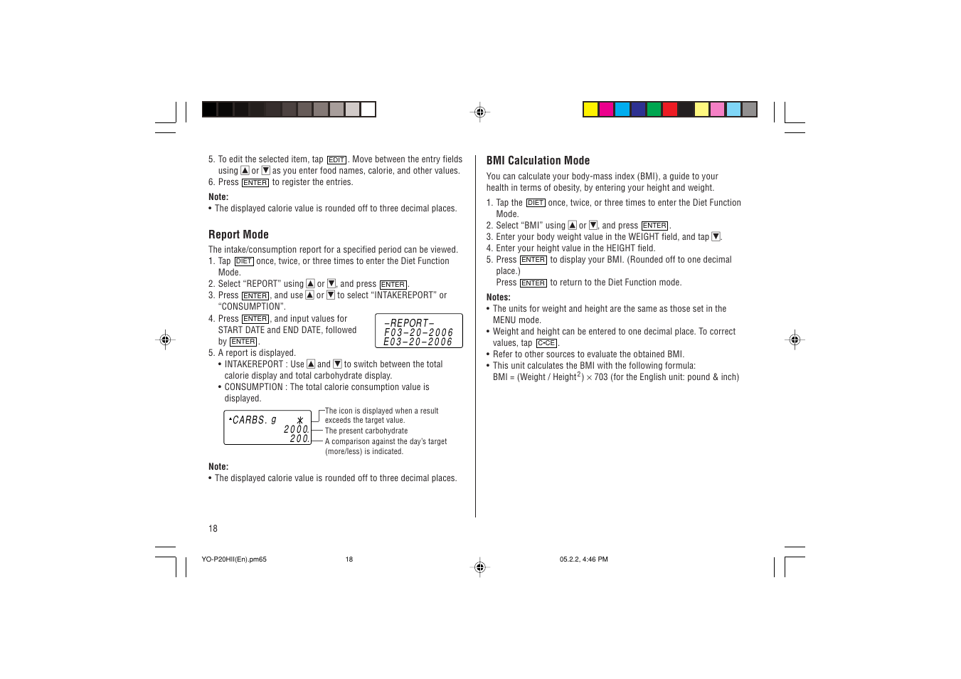 Sharp YO-P20hII User Manual | Page 20 / 36