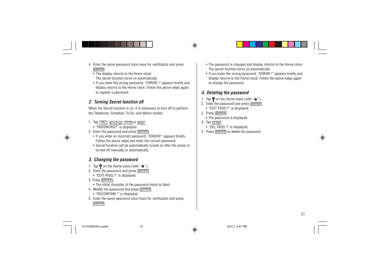 Sharp YO-P20hII User Manual | Page 23 / 36