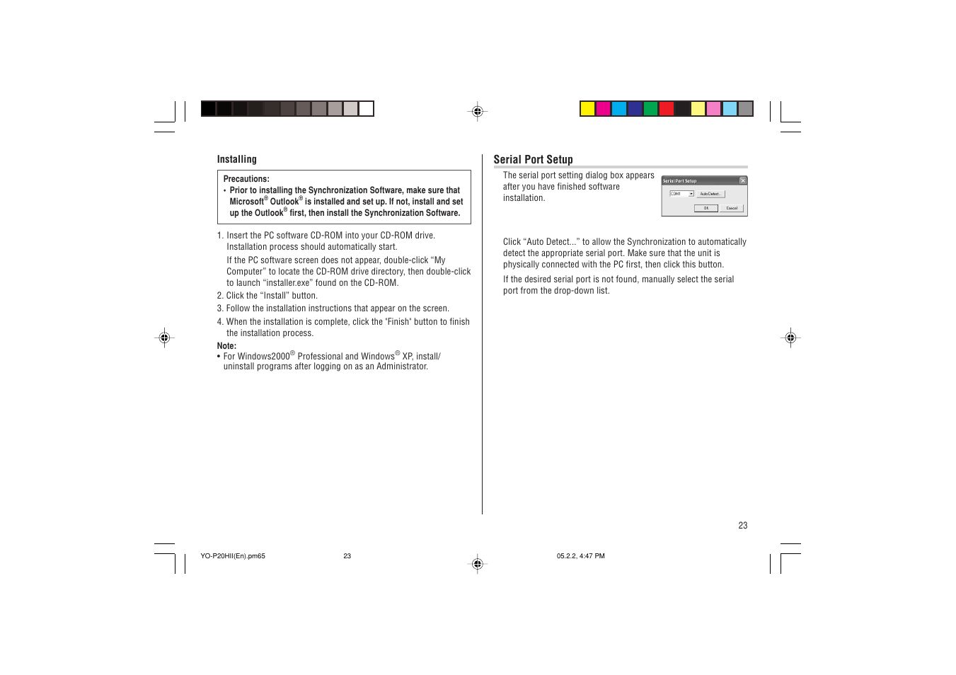 Sharp YO-P20hII User Manual | Page 25 / 36