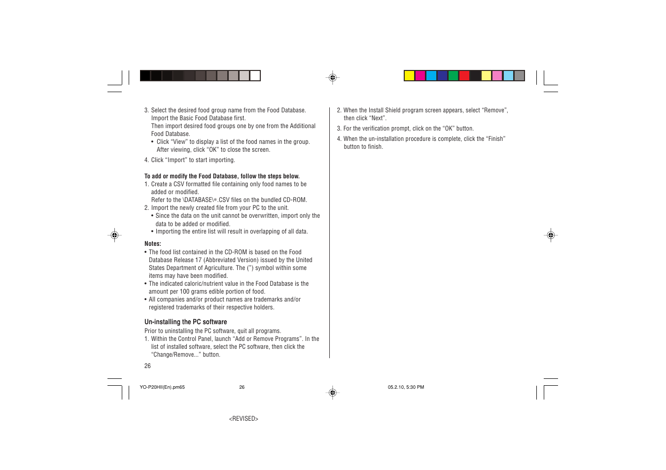 Sharp YO-P20hII User Manual | Page 28 / 36