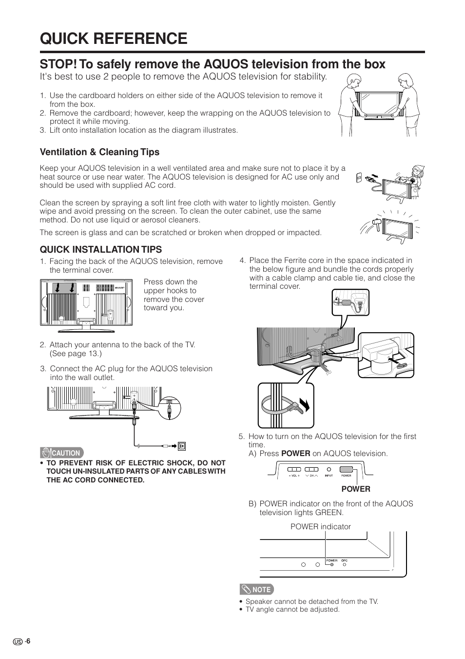 Quick reference | Sharp Aquos LC 37GB5U User Manual | Page 7 / 67