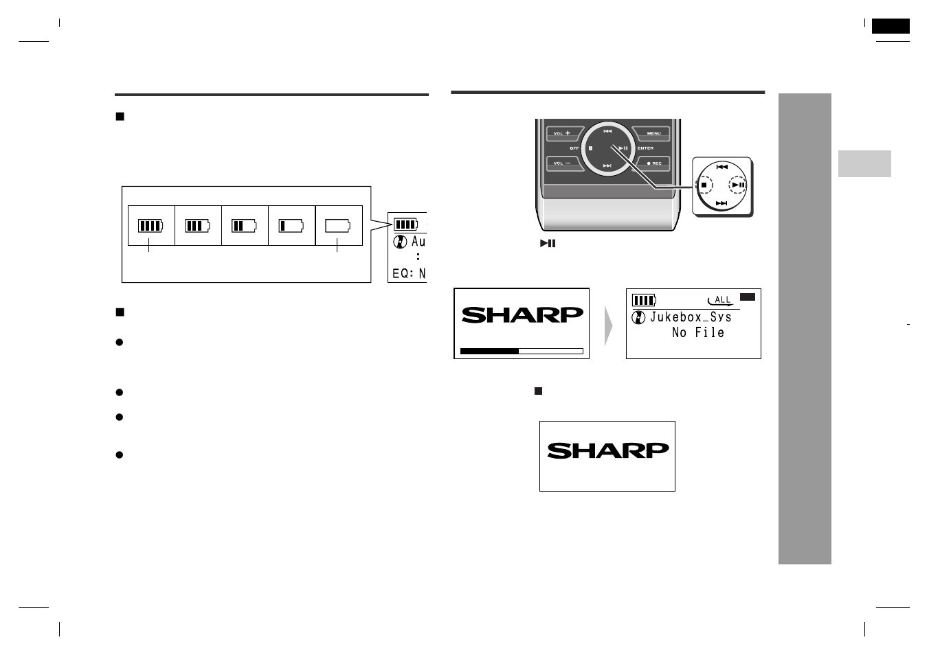 Turning the power on, Po wer sour ce | Sharp GB201 User Manual | Page 11 / 52