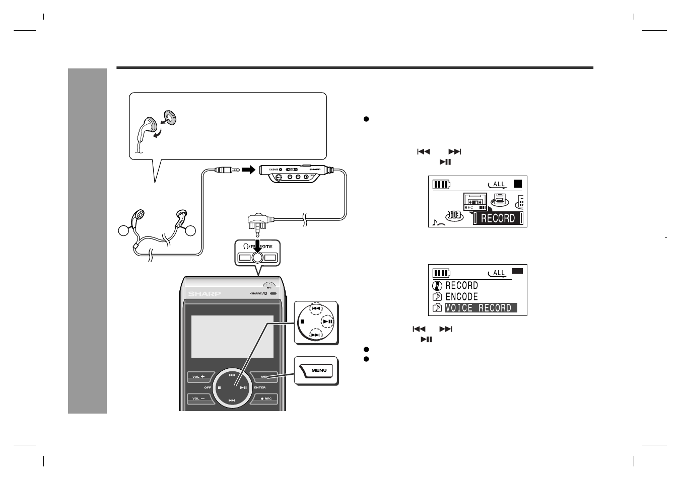 Playing recorded voice data, Vo ice rec o rd ing | Sharp GB201 User Manual | Page 34 / 52