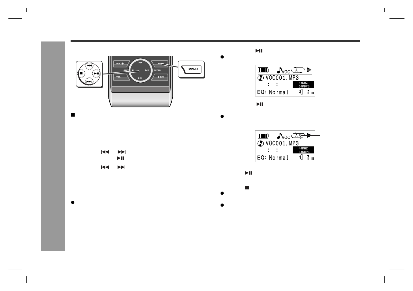 Advanced playback, Vo ice rec o rd ing | Sharp GB201 User Manual | Page 36 / 52