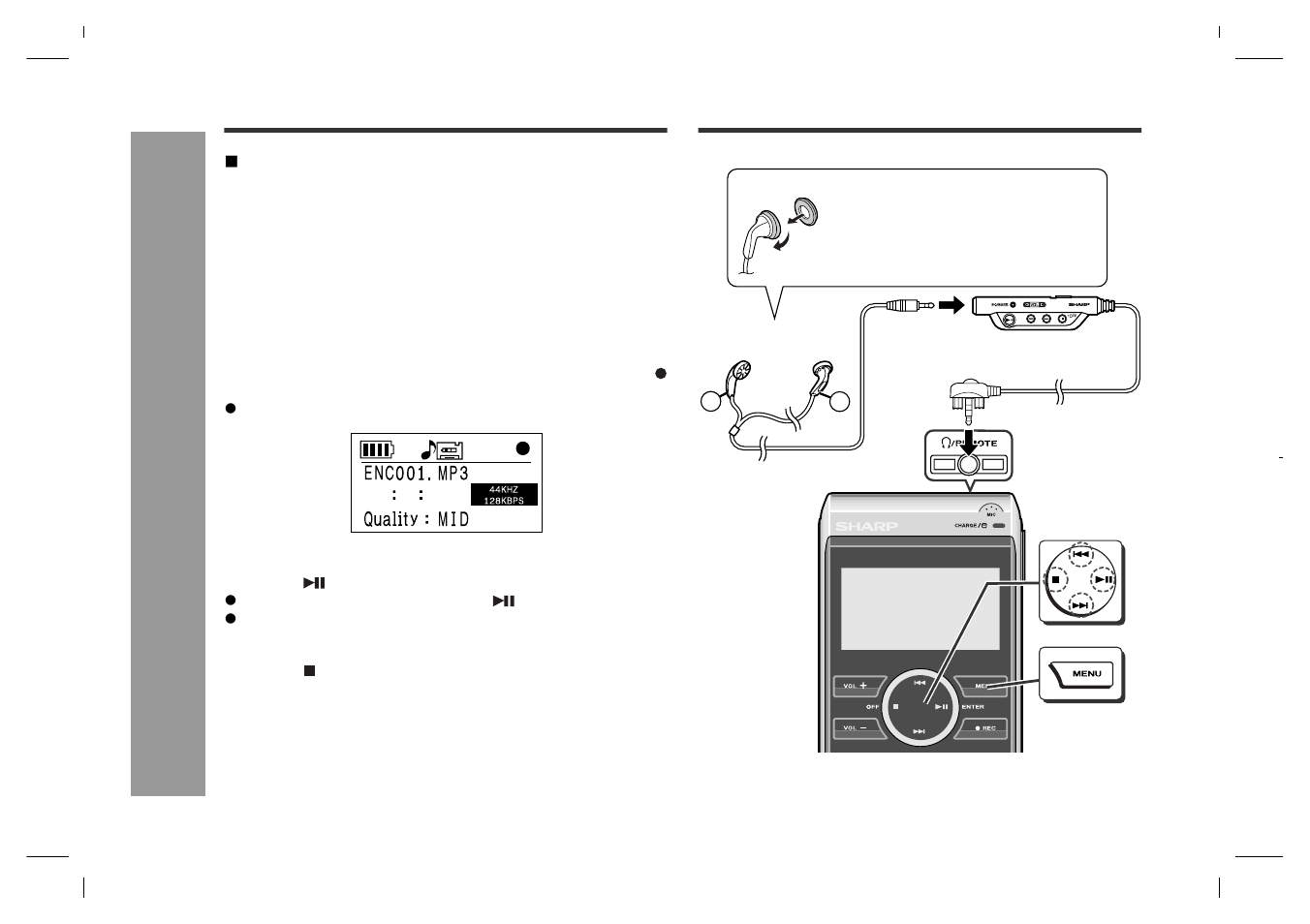 Playing recorded music data, Recor d ing fr om cd | Sharp GB201 User Manual | Page 38 / 52