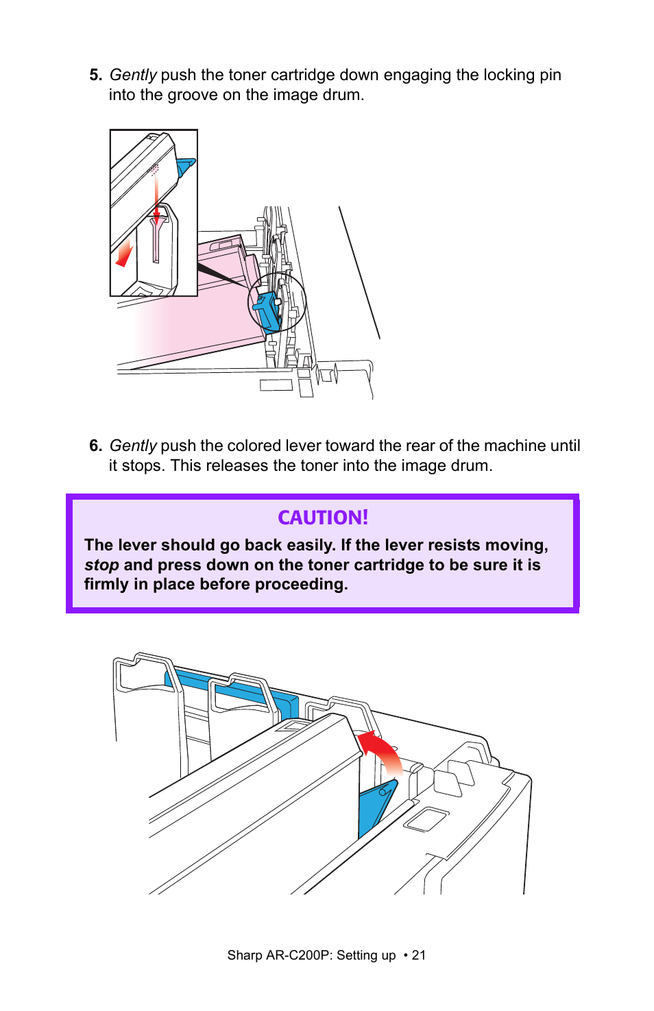 Caution | Sharp AR-C200P User Manual | Page 21 / 193