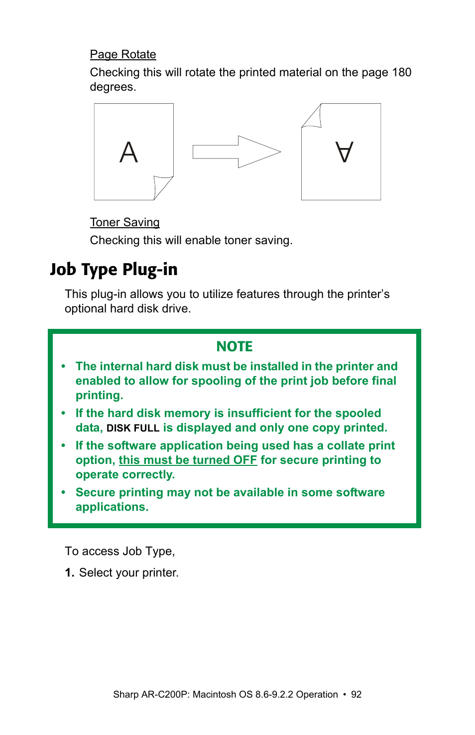 Job type plug-in | Sharp AR-C200P User Manual | Page 92 / 193