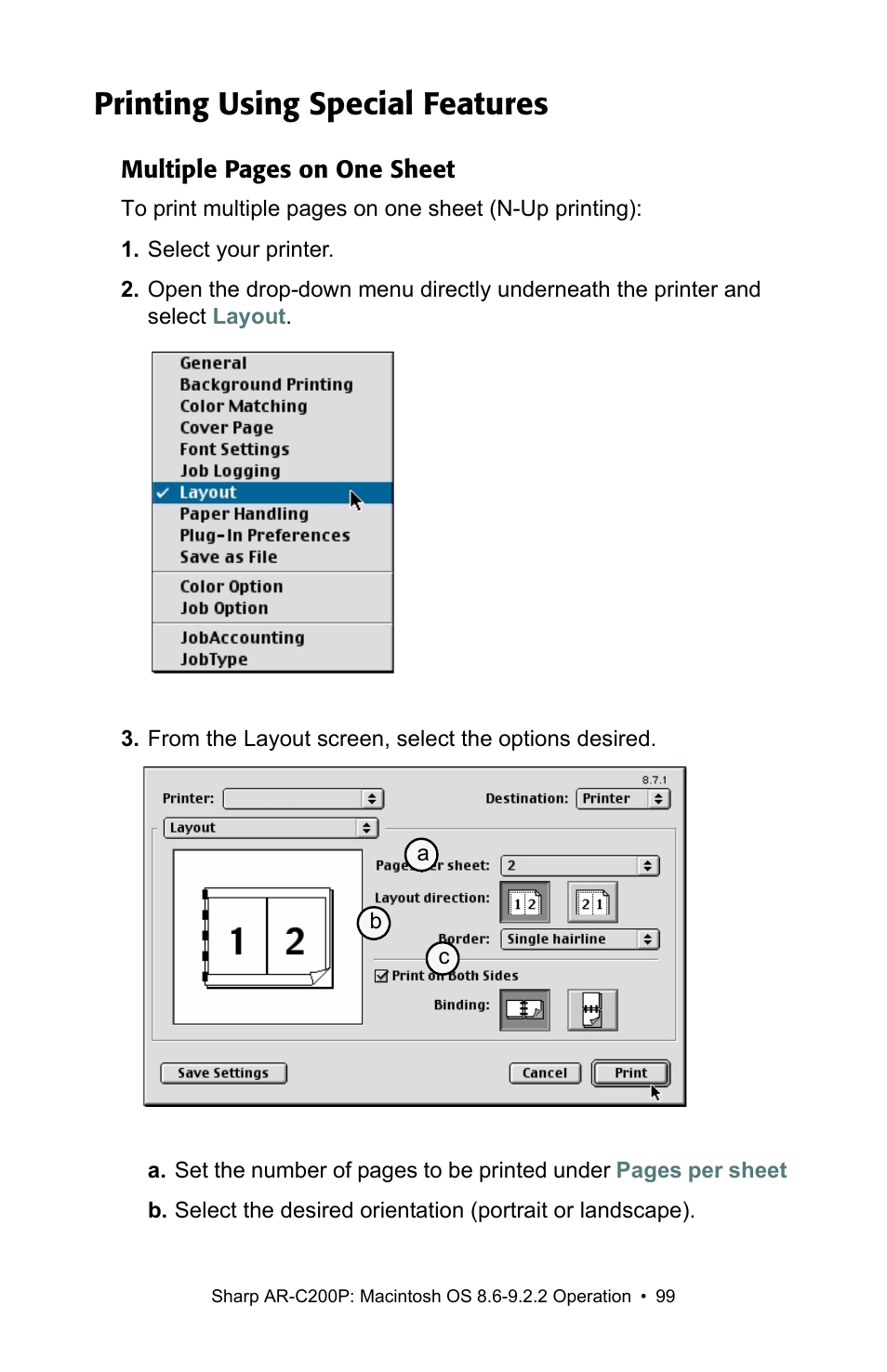 Printing using special features | Sharp AR-C200P User Manual | Page 99 / 193