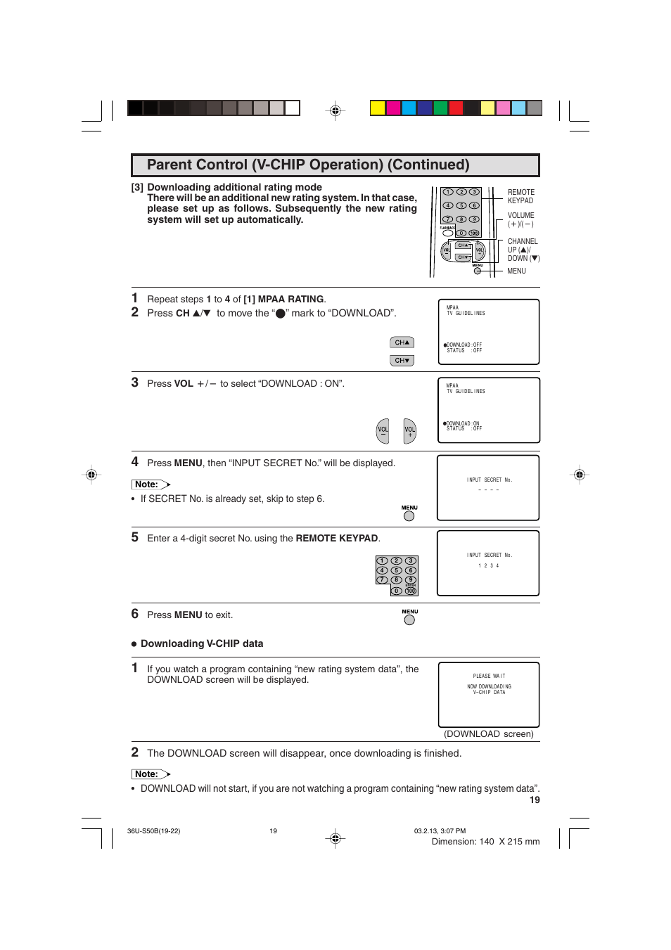 Sharp 36U-S50B User Manual | Page 19 / 48