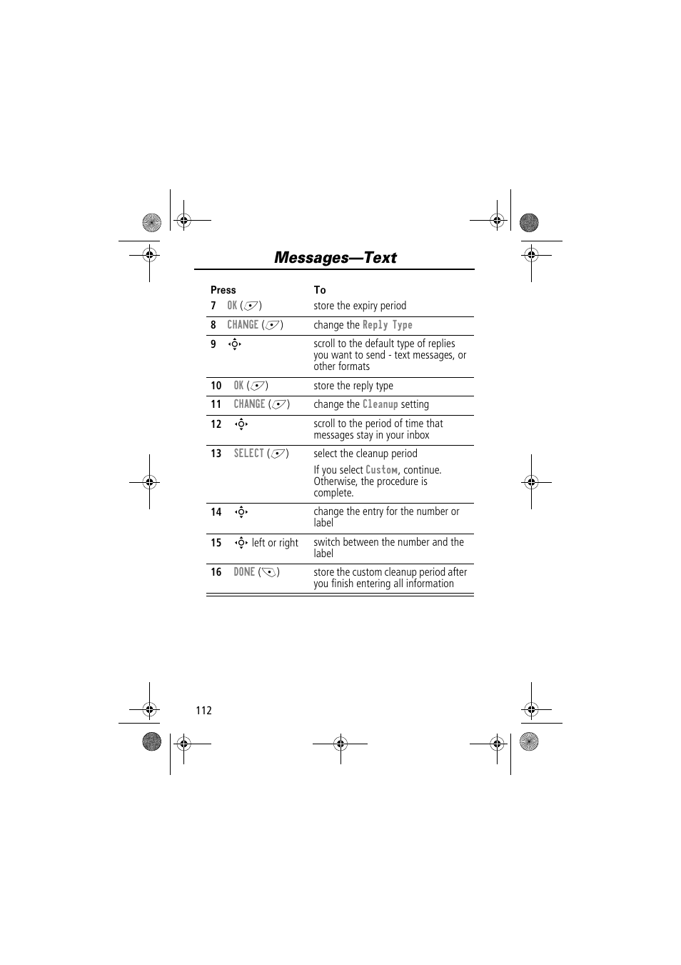 Messages—text | Motorola TimePort 280 User Manual | Page 112 / 188