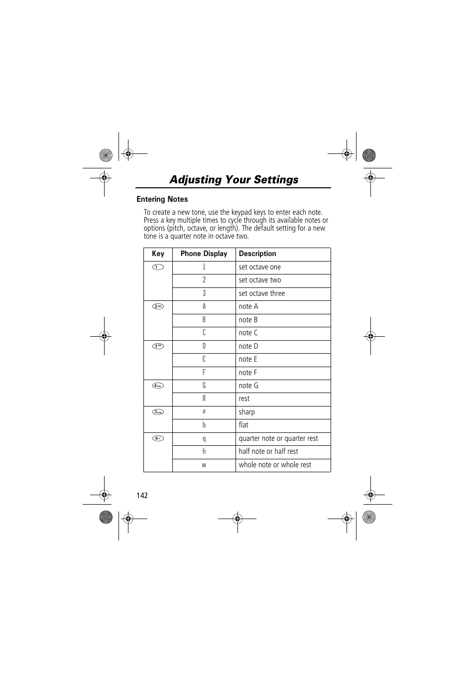 Adjusting your settings | Motorola TimePort 280 User Manual | Page 142 / 188