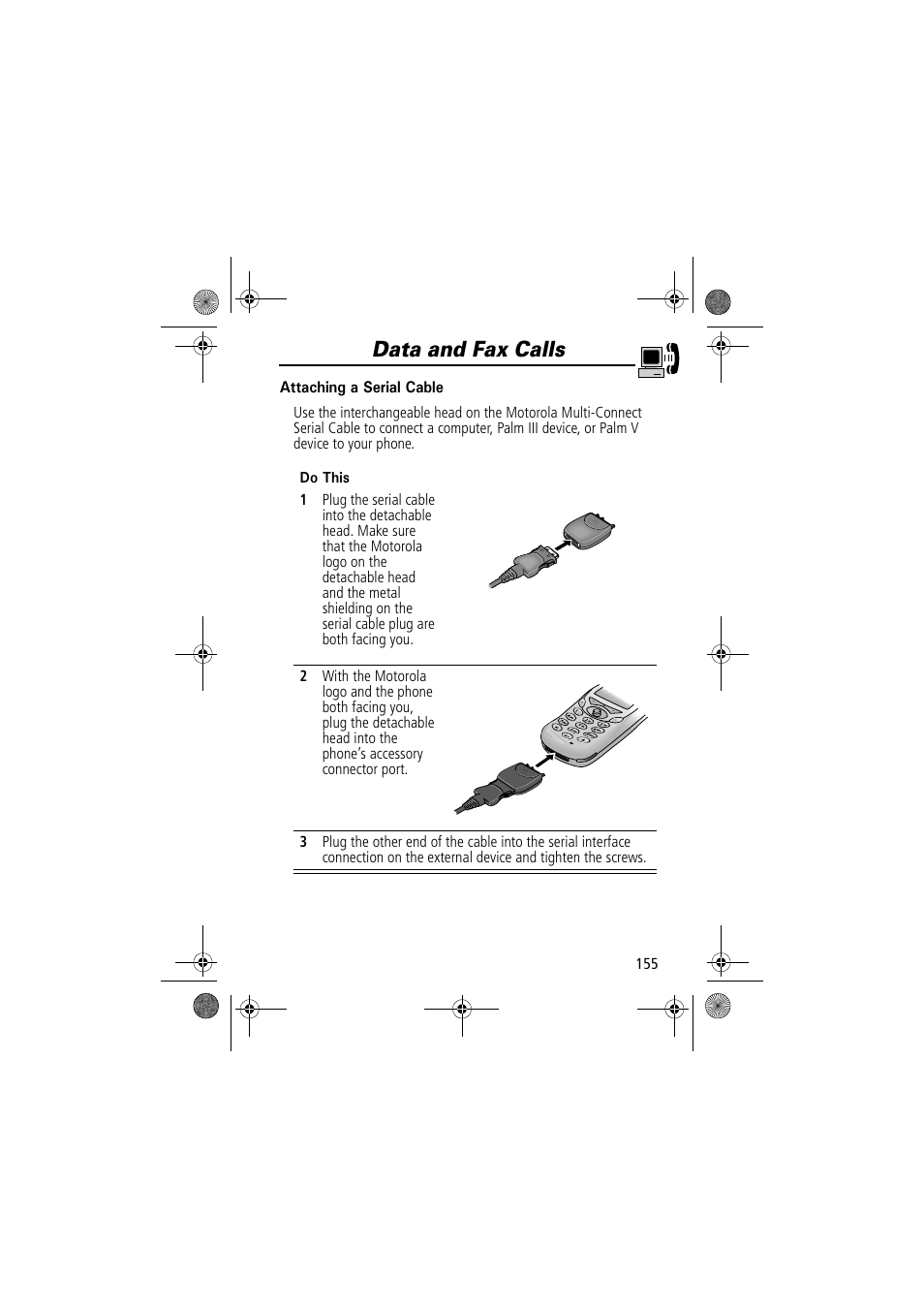 Data and fax calls | Motorola TimePort 280 User Manual | Page 155 / 188