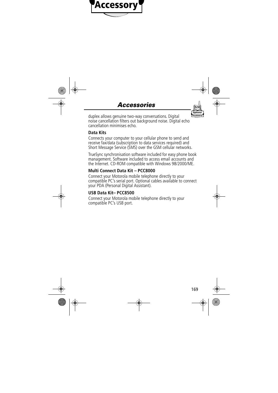 Accessories | Motorola TimePort 280 User Manual | Page 169 / 188