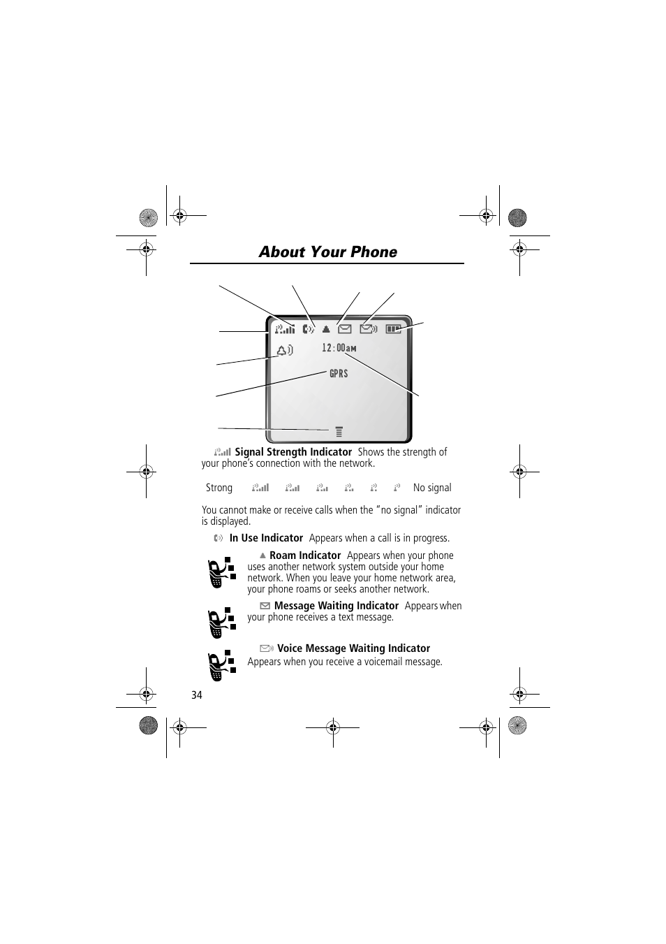 About your phone | Motorola TimePort 280 User Manual | Page 34 / 188