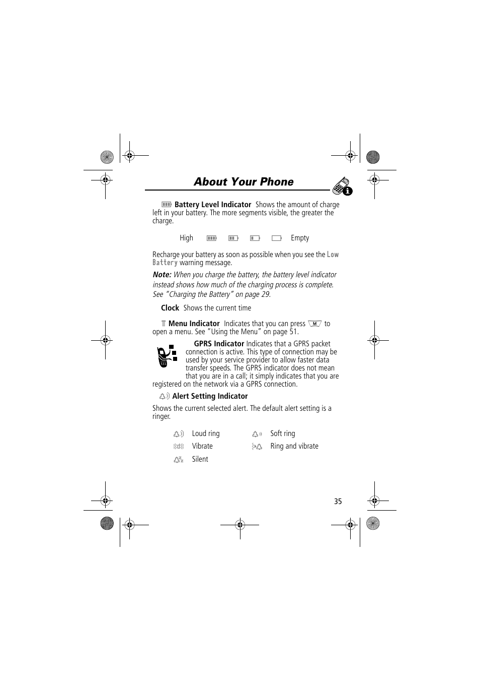 About your phone | Motorola TimePort 280 User Manual | Page 35 / 188