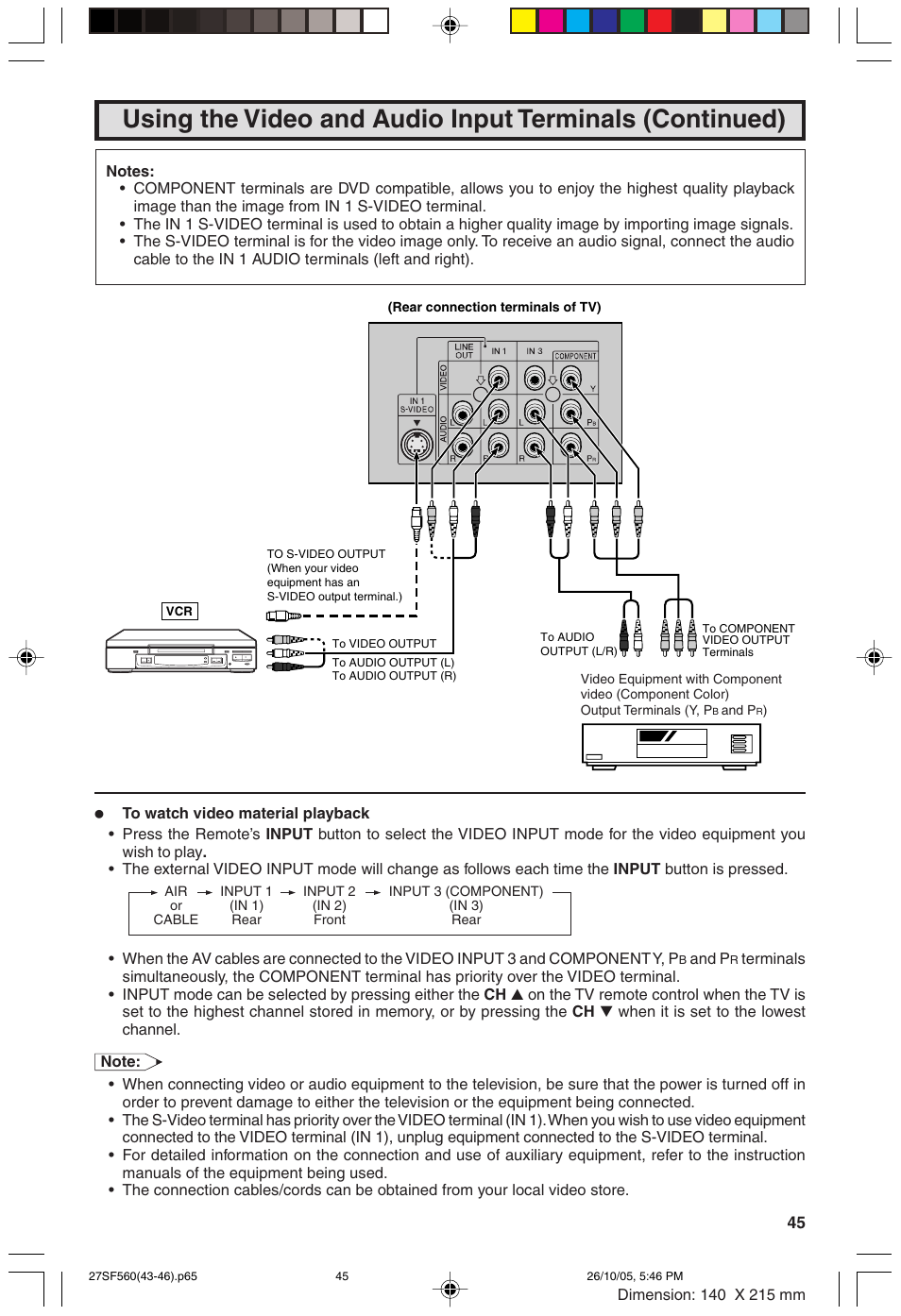 Sharp 27SF560 User Manual | Page 45 / 53