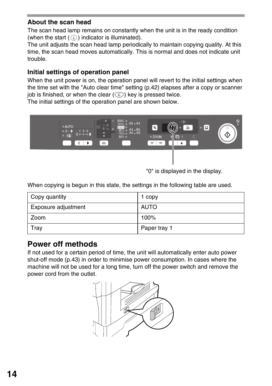 Power off methods | Sharp AR-203E User Manual | Page 16 / 81
