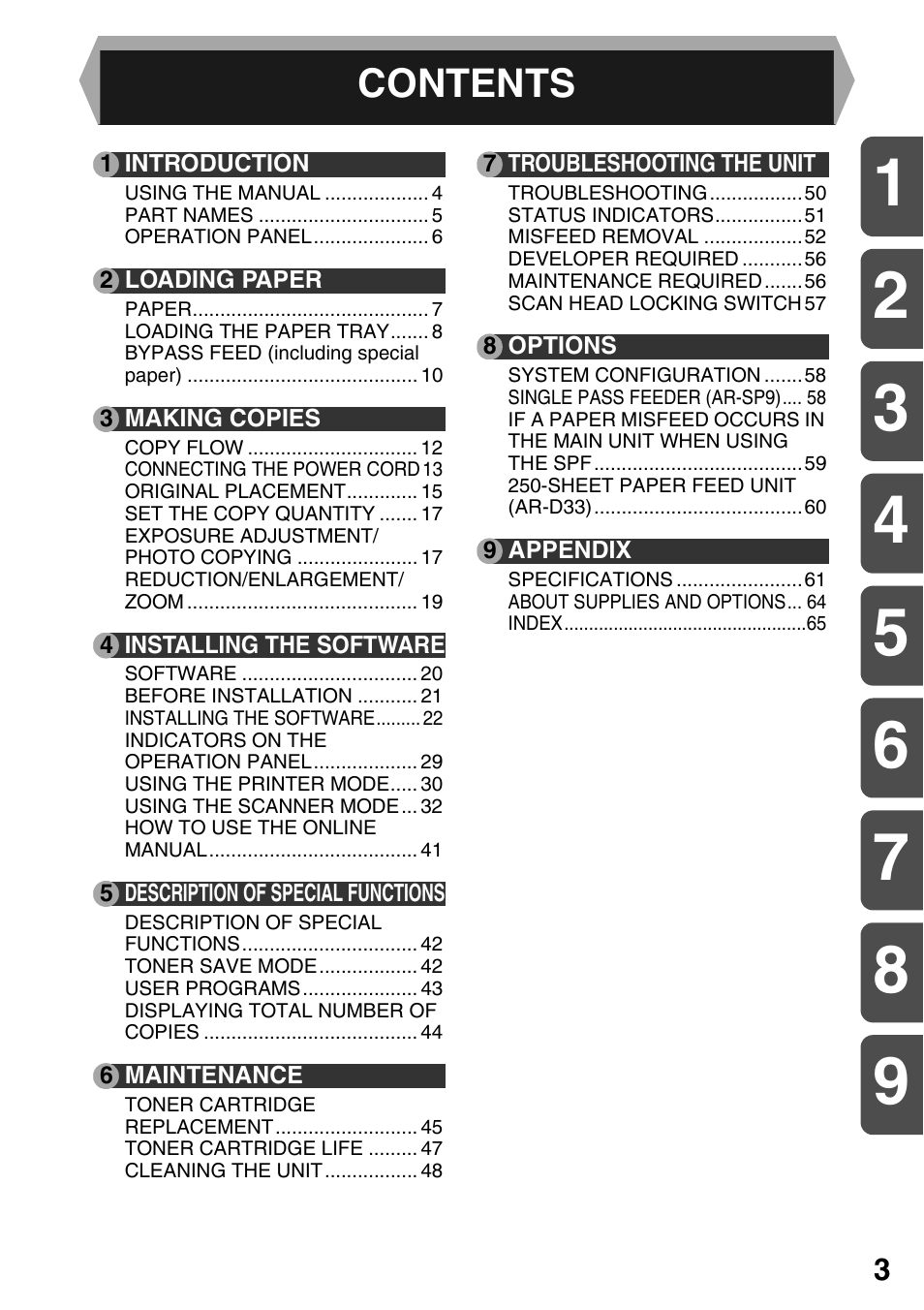 Sharp AR-203E User Manual | Page 5 / 81