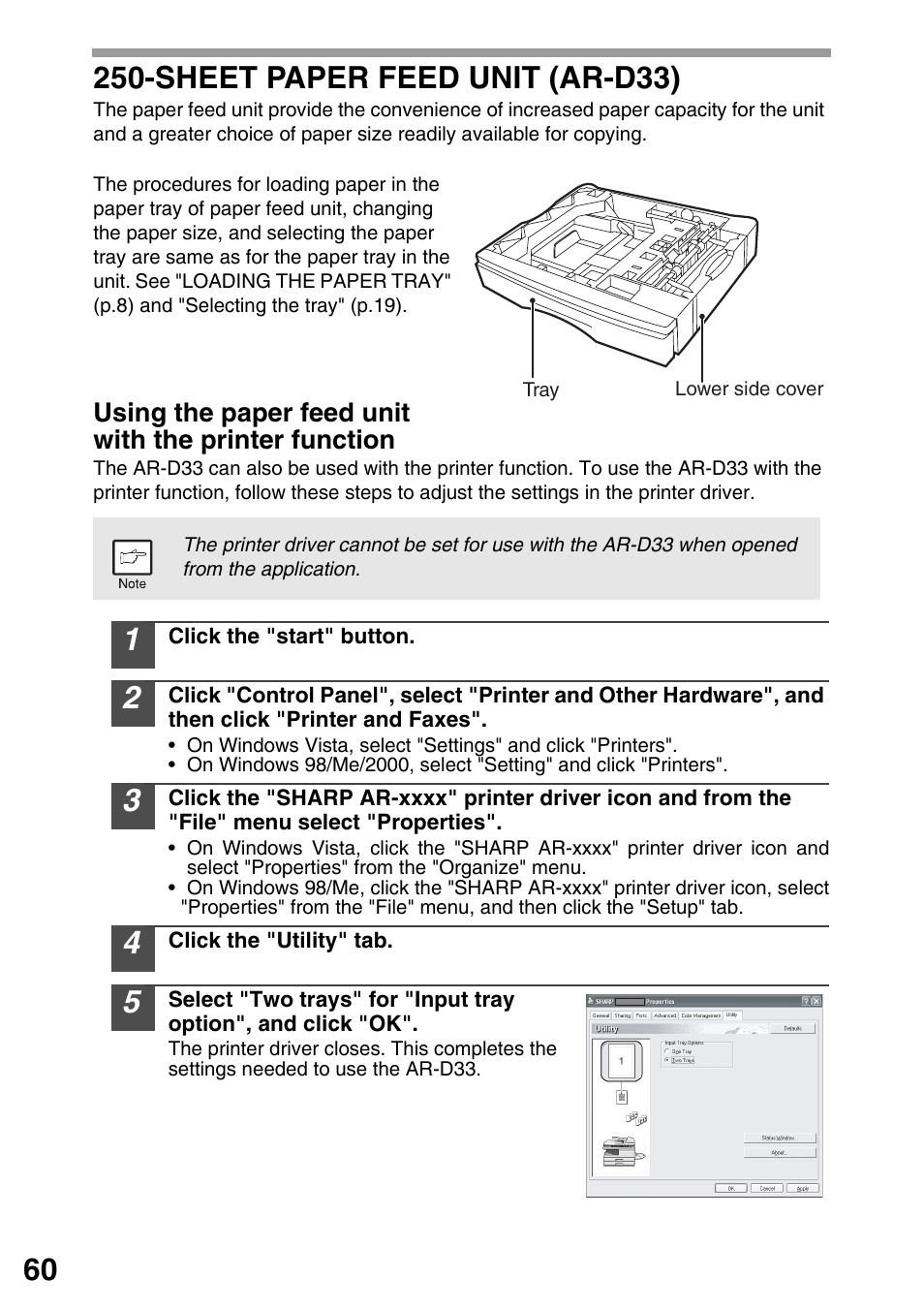 Sheet paper feed unit (ar-d33), Sheet paper feed unit, Ar-d33) | Sharp AR-203E User Manual | Page 62 / 81