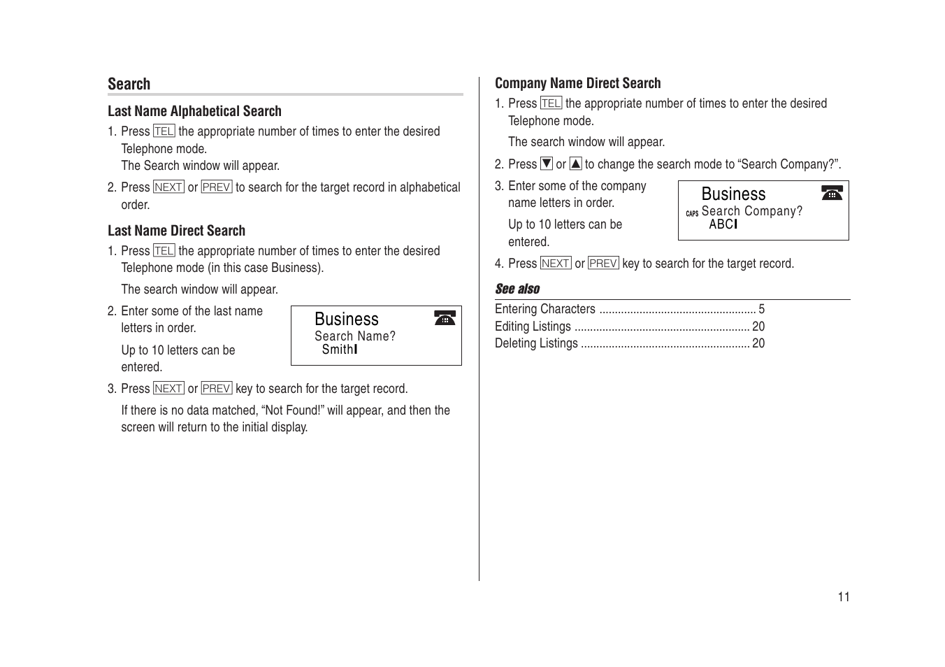 Business | Sharp Electronic Organizer YO-270 User Manual | Page 13 / 52