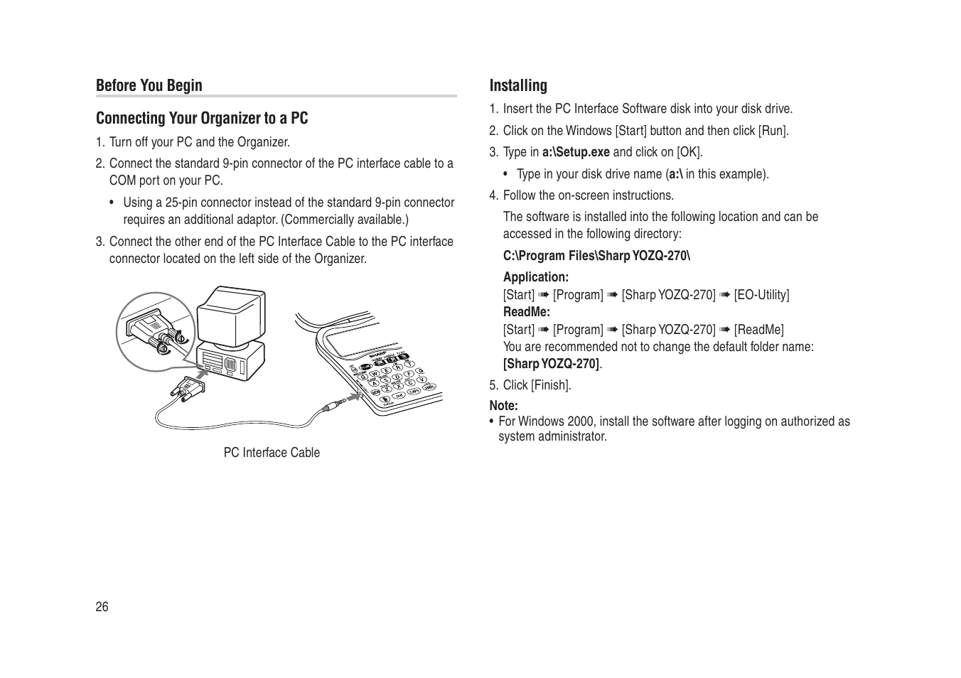 Sharp Electronic Organizer YO-270 User Manual | Page 28 / 52