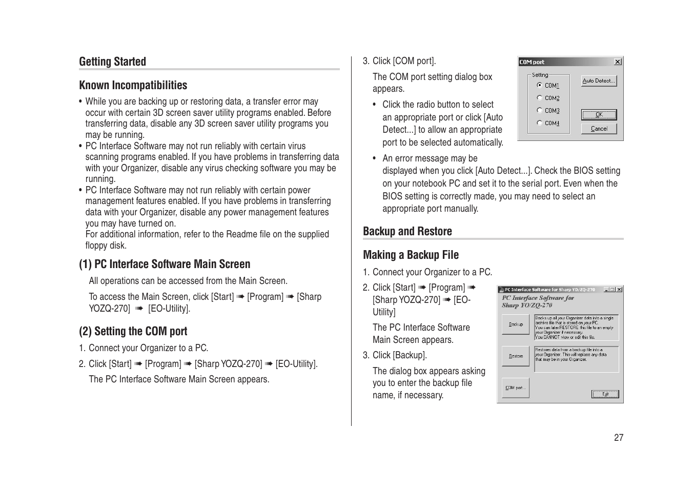 Sharp Electronic Organizer YO-270 User Manual | Page 29 / 52