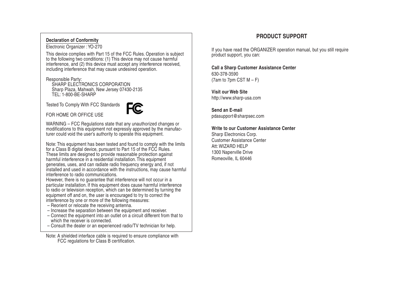 Sharp Electronic Organizer YO-270 User Manual | Page 34 / 52