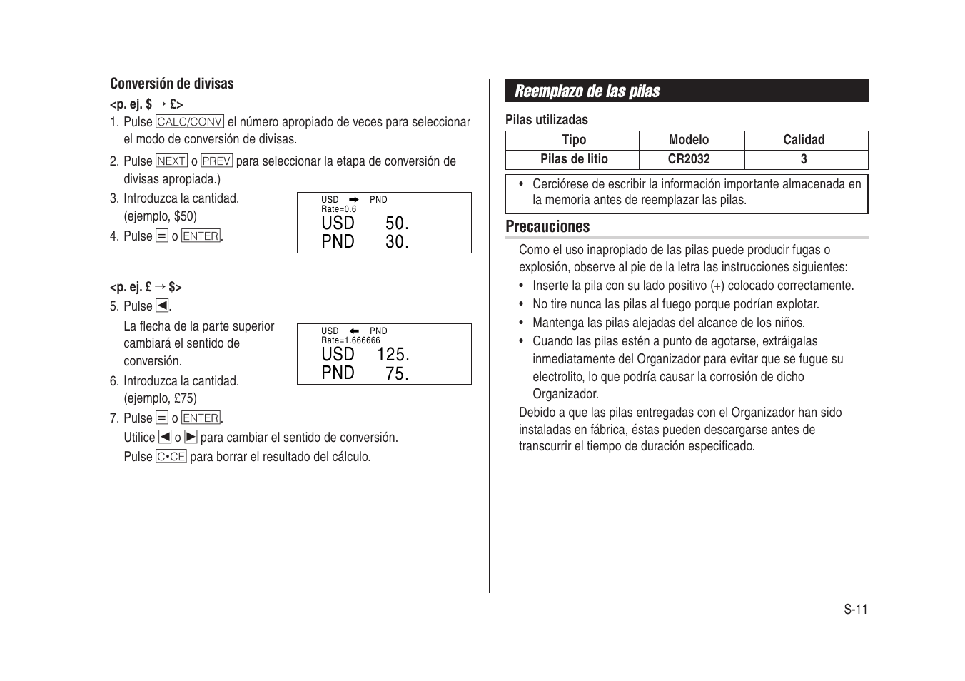 Usd 50. 30. pnd | Sharp Electronic Organizer YO-270 User Manual | Page 45 / 52