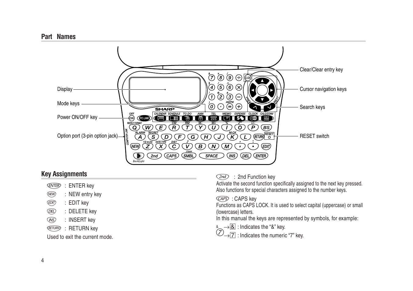 Sharp Electronic Organizer YO-270 User Manual | Page 6 / 52